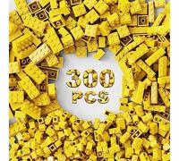 TTEHGB TOY 300 Pcs Classic Building Bricks,Yellow Bulk Bricks,Compatible with Lego Parts and Pieces,Creative Building Block Toys for Boys Girls Ages 3 4 5 6 7 8 9 10 Year Old(Yellow 300 Pcs),M0653-25