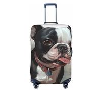 Ttetddd Funda de equipaje de viaje para equipaje de Boston Terrier, protector de maleta de moda para equipaje de 18 a 32 pulgadas, negro, pequeño, juego de equipaje, Black, L