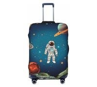 Ttetddd Funda para equipaje de viaje, cohete espacial exterior, astronauta, funda protectora de maleta para equipaje de 18 a 32 pulgadas, negro, pequeño, juego de equipaje, Black, M