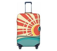 Ttetddd Funda protectora de equipaje de viaje con diseño de hojas tropicales y flores en acuarela, fundas de equipaje lavables con cremallera y hebilla, funda de equipaje de 28 pulgadas, Olas