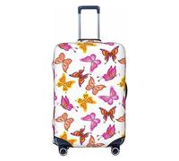 Ttetddd Funda protectora de equipaje de viaje con diseño de hojas tropicales y flores en acuarela, fundas de equipaje lavables con cremallera y hebilla, funda de equipaje de 28 pulgadas, Mariposas de