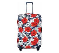 Ttetddd Funda protectora de equipaje de viaje con textura tribal, lavable, fundas de equipaje para maleta con cremallera y hebilla, funda de equipaje de 28 pulgadas, Hoja de palma de flores