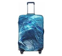 Ttetddd Funda protectora de equipaje de viaje, diseño de flores, pájaros, hojas, ramas, fundas de equipaje lavables con cremallera y hebilla, funda de equipaje de 28 pulgadas, Galaxy Swirl Blue, L