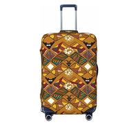 Ttetddd Funda protectora de equipaje de viaje floral vintage lavable, fundas de equipaje para maleta con cremallera y hebilla, funda de equipaje de 28 pulgadas, Estilo africano abstracto tribal, M
