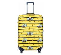 Ttetddd Smoky Mountains - Funda protectora de equipaje de viaje, lavable, fundas de equipaje para maleta con cremallera y hebilla, funda de equipaje de 28 pulgadas, Abejas sonrientes, X-Large
