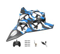 TTETTZ 1 Avión Teledirigido RC Planeador Helicóptero Jet Quadcopter Luces LED Material PP Protección de Hélices Adecuado para Niños Adultos Regalo Experienci, Azul con 1 Batería