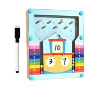 TTETTZ 1 Pieza Juguete de Aprendizaje Matemático para Niños Tablero Madera Manipulativos Educativos para Suma Y Resta Bolas Multicolores Adecuado para Niños, S