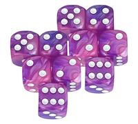 TTETTZ 10 Piezas Dados Acrílicos Juego Dados Tablero Multifacéticos Material Apto para Juegos Mesa Fiestas Actividades Matemáticas