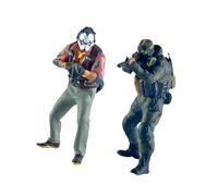 TTETTZ 2 Piezas Figuras Miniatura Policías Ladrones Modelo Accesorio Resina Pintadas a Mano Adecuadas para Escenarios de Diorama Coleccionismo, Estilo b