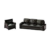 TTETTZ 2 Piezas Sofá para Casa de Muñecas Sofá Miniatura Conjunto de Sillón Ornamento de Resina Modelo de Muebles Apto para Decoración del Hogar Sala de Esta, Negro