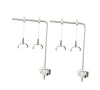 TTETTZ 2 Piezas Soporte para Luz de Acuario Bracket Colgante Ajustable para Lámpara Led de Tanque de Peces Estructura Compacta de Aleación de Aluminio Acces, con 4 Clips