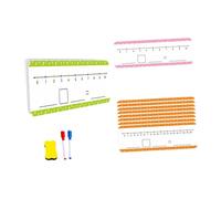 TTETTZ 21 Tarjetas de Pizarra Blanca con Recta Numérica de Doble Cara para Escribir, Ideales para La Enseñanza Diaria.