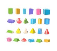 TTETTZ 24 Piezas de Figuras Geométricas Plegables, Manipuladores Matemáticos, Esferas, Cilindros, Volumen Y Superficies.