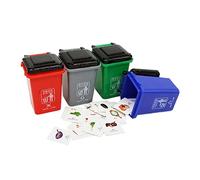TTETTZ 4 Piezas Juego de Clasificación de Basura con Contenedores Infantiles Tarjetas Educativas Manual Interactivo para Reconocer Residuos Adecuado para Fie, PEQUEÑa