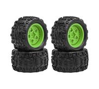 TTETTZ 4 Piezas Neumáticos RC para Vehículo Teledirigido Llantas Juego Ruedas Repuesto Material Caucho Duro Diseño Dentado Adecuados para Coche Escala 1 18, Verde