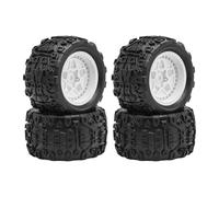 TTETTZ 4 Piezas Neumáticos RC para Vehículo Teledirigido Llantas Juego Ruedas Repuesto Material Caucho Duro Diseño Dentado Adecuados para Coche Escala 1 18, Blanco