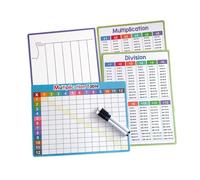 TTETTZ 4 Unidades de Pizarra Blanca 8 "x 11" para Aprendizaje de Multiplicación Y División