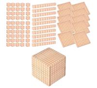 TTETTZ 51 Piezas Bloques Base Diez Material Didáctico Juguete Matemático de Madera para Enseñar Números y Operaciones Adecuado para Escuela y Casa, Paquete C