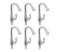 TTETTZ 6 Piezas Grifo Miniatura Casa de Muñecas Juego Simulación Accesorio Baño Plástico Adecuado para Decoración Infantil Juego de Roles Colección Casa, Plata