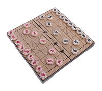 TTETTZ Ajedrez Chino Magnético Juego de Mesa Plegable Tablero con Piezas Magnéticas Hips Plástico Textura Lisa Líneas Grabadas Bisagras con