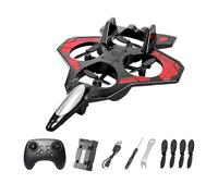 TTETTZ Avión Teledirigido con Control Remoto Aeronave RC Planeador Ligero de Espuma con Luces LED Acrobático Apto para Juegos Al Aire Libre Y Apren, Rojo