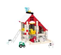 TTETTZ Bloques de construcción para Crear Casas, Juguetes de Madera, Kit Interactivo para Padres e Hijos, Granja