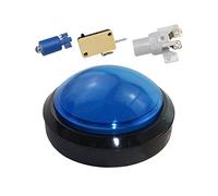 TTETTZ Botón Arcade Botón de Juego Luminoso Interruptor para Máquinas Recreativas Accesorio de Repuesto para Video Juegos Fabricado en Plástico Resistente Ad, Azul