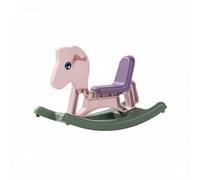 TTETTZ Caballo Balancín Infantil Juguete de Montar Caballito de Plástico PP Juguete de Empuje Función Balanceo Seguro Material Suave para Juego en Casa y Áreas de Juego Infantiles, Rosa