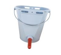 TTETTZ Calf Feeder Bucket Cubo para Terneros con Mango Fácil de Cubeta con Accesorios de Escala Leche y Alimentación Práctica Fabricación en PP, Gris con 1 Pezón