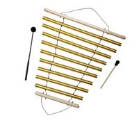TTETTZ Campana de Viento Instrumento de Percusión Campana Meditativa Barra Giratoria Metal Tonos Resonantes Adecuada para Mindfulness Educación Regalo, Amarillo
