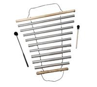 TTETTZ Campana de Viento Instrumento de Percusión Campana Meditativa Barra Giratoria Metal Tonos Resonantes Adecuada para Mindfulness Educación Regalo, Plata
