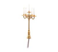 TTETTZ Candela Miniatura Modelo de Casa de Muñecas Lámpara Led Portavelas Decorativo en Aleación para Manualidades Adecuado para Niños Y Decoración de, Dorado