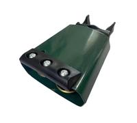 TTETTZ Cencerro de 4 pulgadas con tira de silenciador, accesorio para batería metálica, Verde