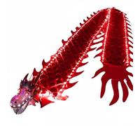 TTETTZ Cinta de Baile Danza Dragón Iluminación Serpiente Movimiento Cultural Tradicional Ejercicio Terapéutico Adecuada para Adultos Niños Espectáculos al Aire Libre Fiestas, Rojo, 6M