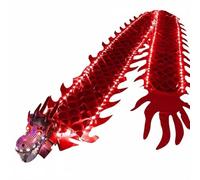 TTETTZ Cinta de Baile Danza Dragón Iluminación Serpiente Movimiento Cultural Tradicional Ejercicio Terapéutico Adecuada para Adultos Niños Espectáculos al Aire Libre Fiestas, Rojo, 5M