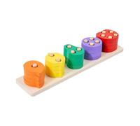 TTETTZ Clasificador de Formas de Madera, Juguete Apilable para Clasificar Madera, Juego de Mesa para, Bloques de Reconocimiento de Colores Y Habilidad, Fruit a