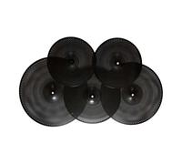TTETTZ Conjunto de 5 Platillos de Bajo Volumen para Bateristas, Incluye 14" Hi Hat, 16" Crash, 18" Ride Y 20" Ride, Negro