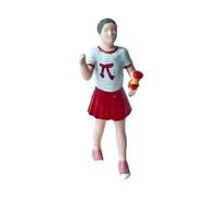 TTETTZ Figura Miniatura 1 64 Escala Personaje Volando Cometa Artesanal en Resina Detallada para Modelos de Trenes Escenas Coleccionables Y Representaciones D, Chica del Vestido Rojo