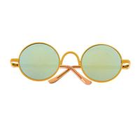 TTETTZ Gafas para Muñeca Blythe Accesorio Lentes Redondos para Muñecas Metálicas de Cobre Y Plástico Montura Adecuada para Muñeca 1/6 Colección Juego Decorac, Amarillo