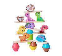 TTETTZ Juego Apilable Bloques de Madera Educativos Puzzle de Equilibrio Juguete para Desarrollar Habilidades Motrices Adecuado para Aprendizaje en, Dinosaurio