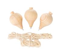 TTETTZ Juego de 3 Trompos de Madera con Punta, Giroscopios Novedosos, Juguete para Pintar.