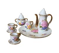 TTETTZ Juego de Taza de Té para Casa de Muñecas en Miniatura a Escala 1:6, Elegante Tetera, Plato Y Jarra Realistas.
