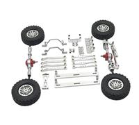 TTETTZ Kit de Soporte de Amortiguador Metálico RC Conjunto de Eje Frontal Eje Trasero Varillas de Dirección Material Metálico y Goma Resistente Adecuado, argén