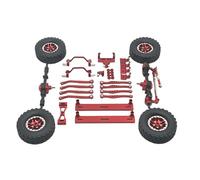 TTETTZ Kit de Soporte de Amortiguador Metálico RC Conjunto de Eje Frontal Eje Trasero Varillas de Dirección Material Metálico y Goma Resistente Adecuado, Rojo