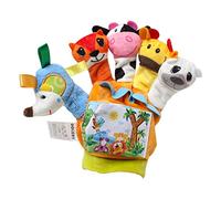 TTETTZ Libro de Marioneta de Mano con Peluche para Bebés Interactivo de Animales de Tela Juguete Educativo para Aprendizaje Temprano Adecuado para Juegos Ent, Mano Izquierda