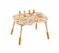 TTETTZ Mesa de Actividades Cognitiva con Bloques de Formas Mecanismos Giratorios de Deslizamiento y Bolsa de Almacenamiento Estructura de Madera Pensada para