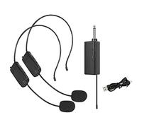 TTETTZ Micrófono Auricular Inalámbrico con Transmisor Altavoz Amplificador Auricular Estudio Y Grabación Portátil Función Plug And Play Manos Libres Adecuado, Uno para dos auriculares