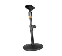 TTETTZ Micrófono Soporte Mesa Disco Base Redonda Altura Regulable Metal Resistente Fácil de Instalar Adecuado para Conferencias Oficina en Casa Presentacione, Negro