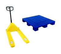 TTETTZ Miniatura Montacargas Vehículo Palet Accesorio Escena 1/18 Realista Material PP Adecuado para Ambientación de Taller Y Coleccionistas, Amarillo con Paleta