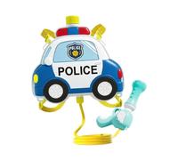 TTETTZ Mochila Rociadora de Agua para Juegos de Roles Correa Doble Ajustable Tanque Amplio de Agua de Rociado Manual Adecuada para Fiestas Infantiles, Coche de Policía Azul